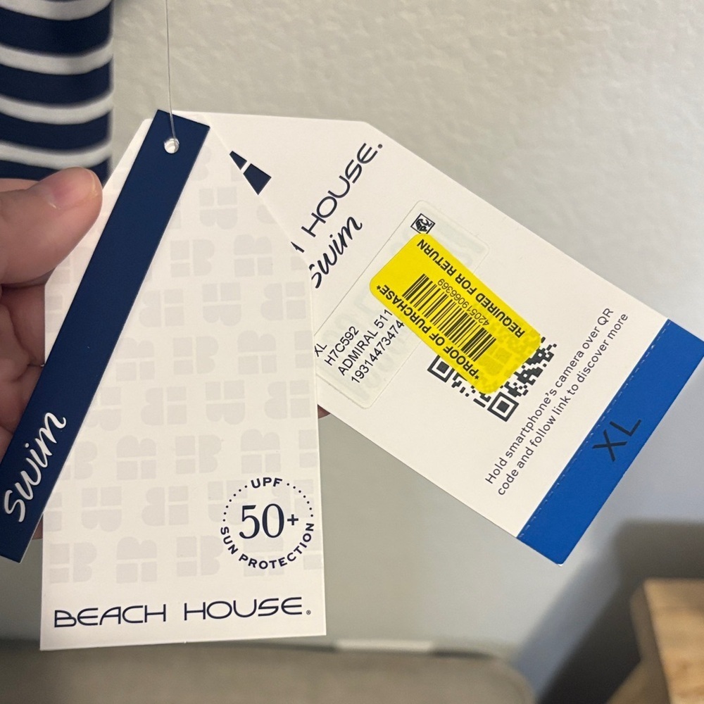 NWT Beach House Classic Navy and White Striped Coverup 50+ upf sun protection - Picture 2 of 6